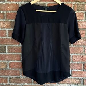 J. Crew Paneled Black Top size S
